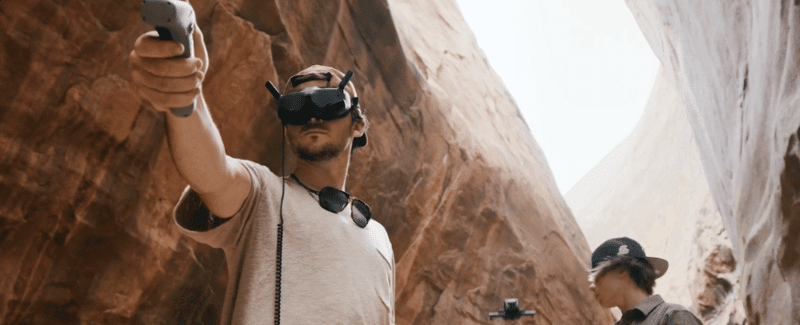 Die VR-Brille (DJI Goggles 2) der DJI Avata VR-Drohne.